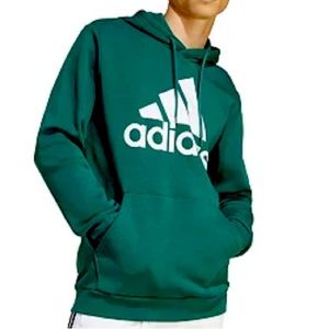 Green and white adidas hoodie - LIKE NEW!!!🤍🖤